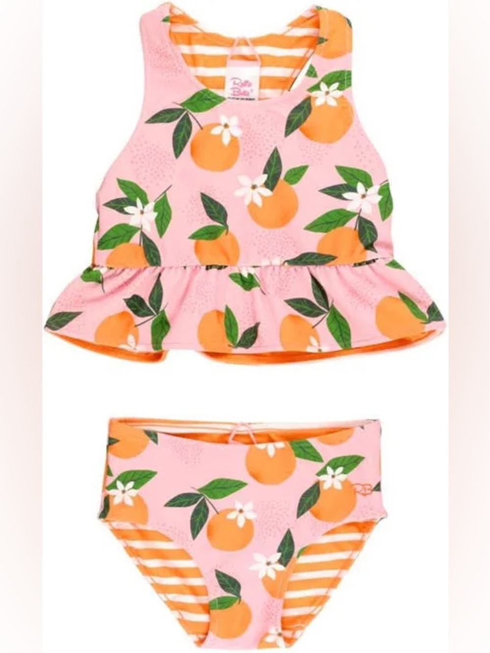 RuffleButts Orange you the sweetest reversible two piece swimsuit